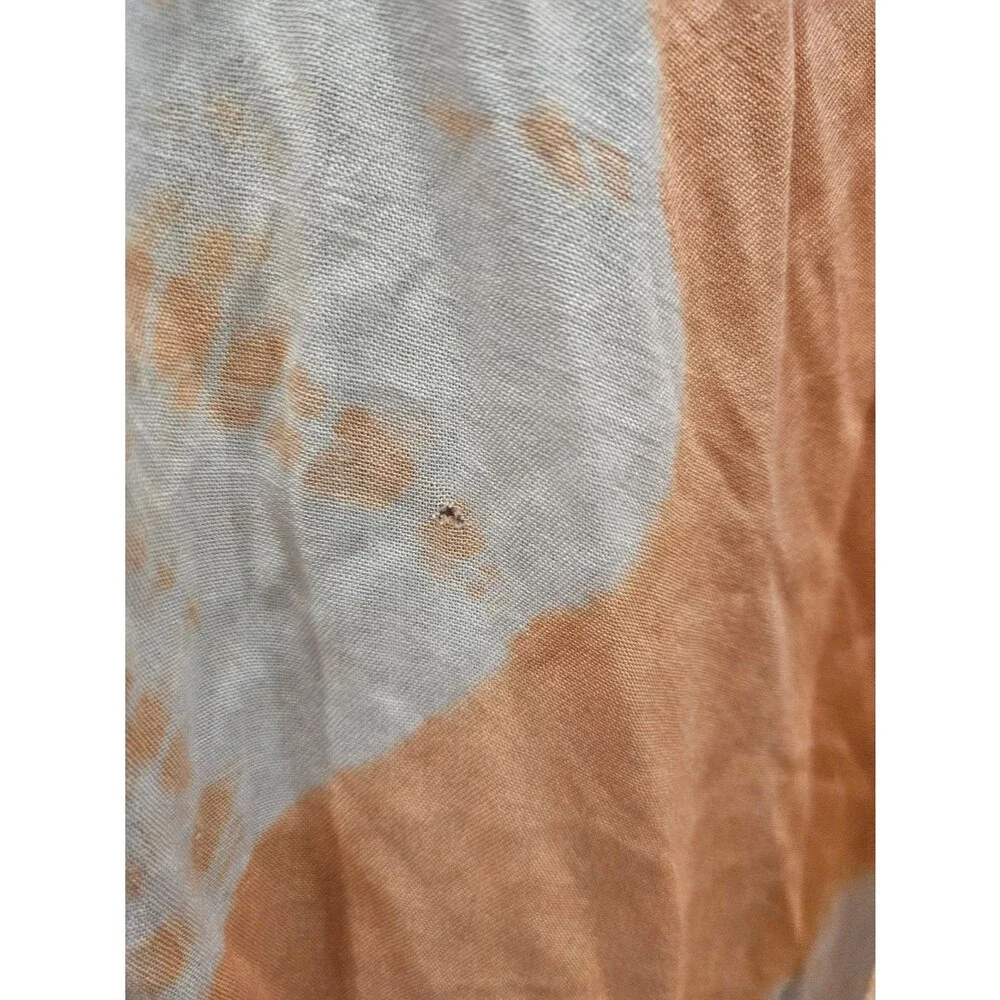 VENUS Tie Dye Kimono Cover Up Orange Peach White Medallion Long Duster One Size